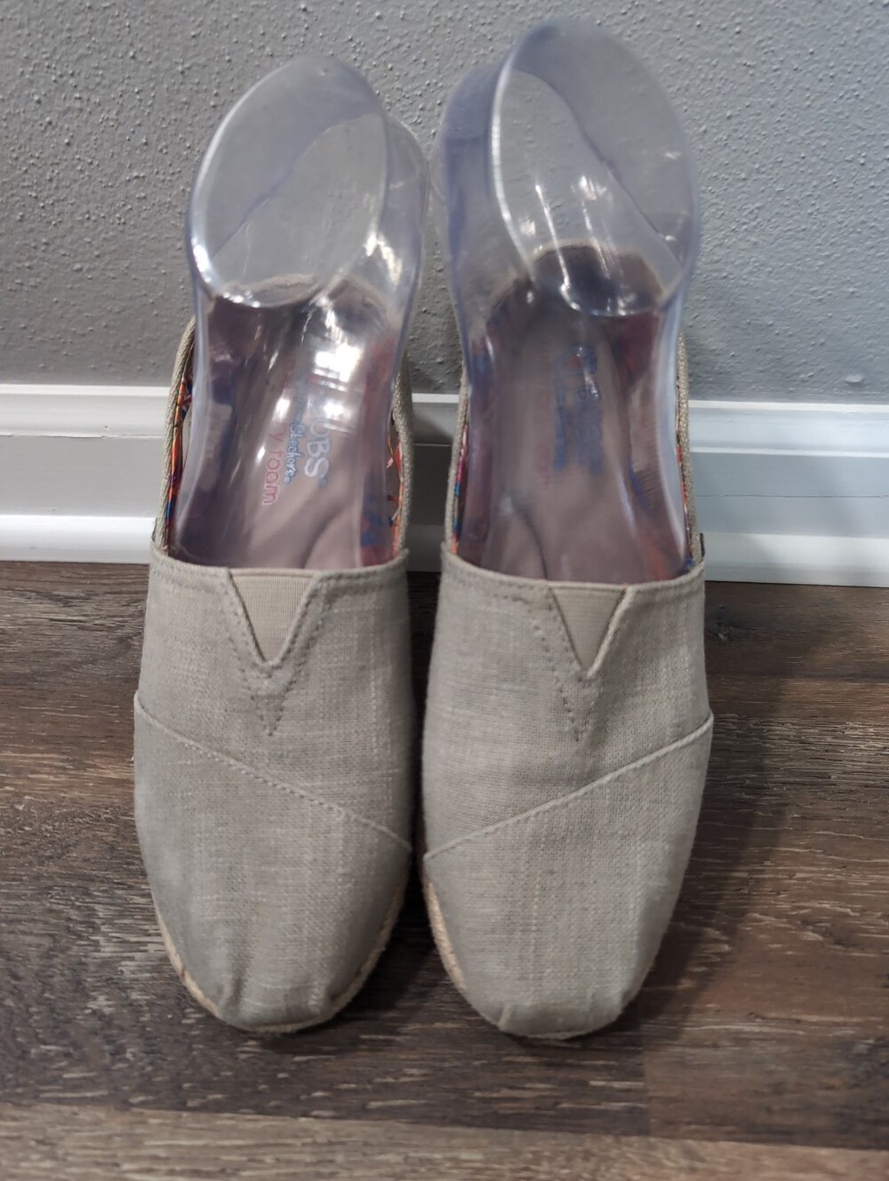 BOBS from Skechers Neutral Light Gray Slip-On Flats